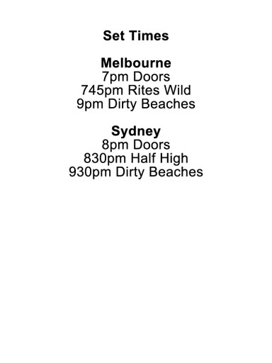 Dirty Beaches set times Dirty Beaches set times