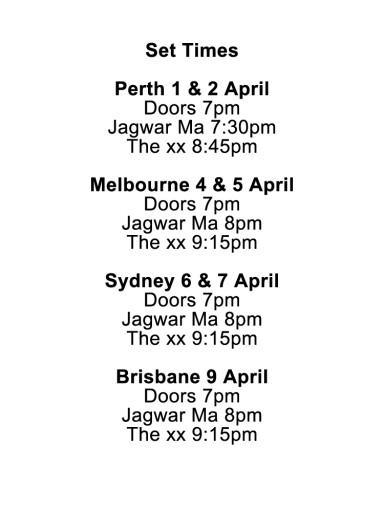 SET TIMES SET TIMES